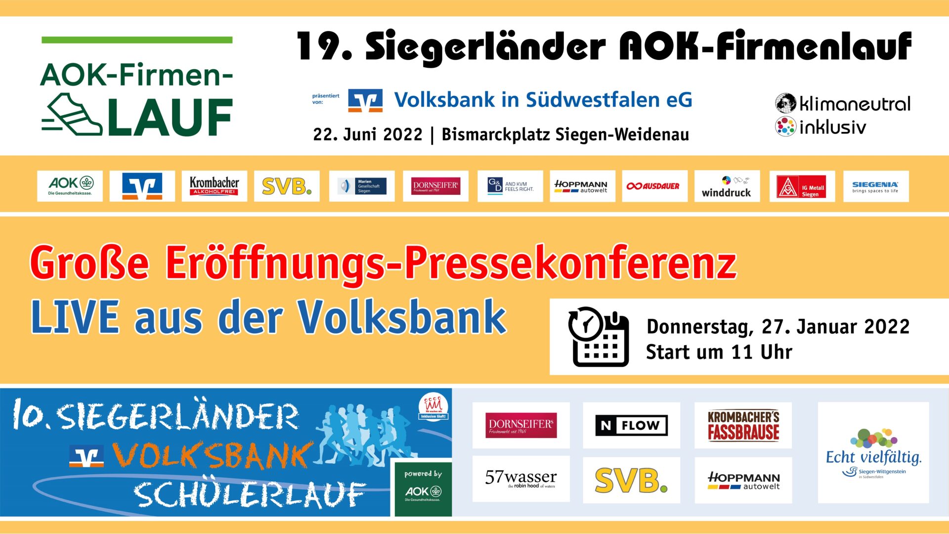 Sei LIVE dabei: Pressekonferenz zu den beiden größten Breitensportveranstaltungen der Region!